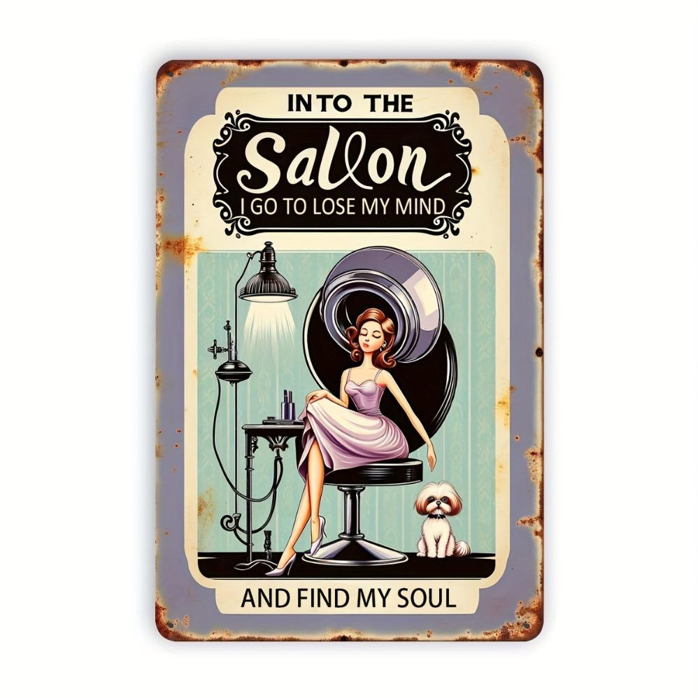 

Salon Soul Aluminum Sign Enter Salon Lose Mind Find Soul Humorous Barbershop Wall Art 20x30cm（7.8x11.8inch）