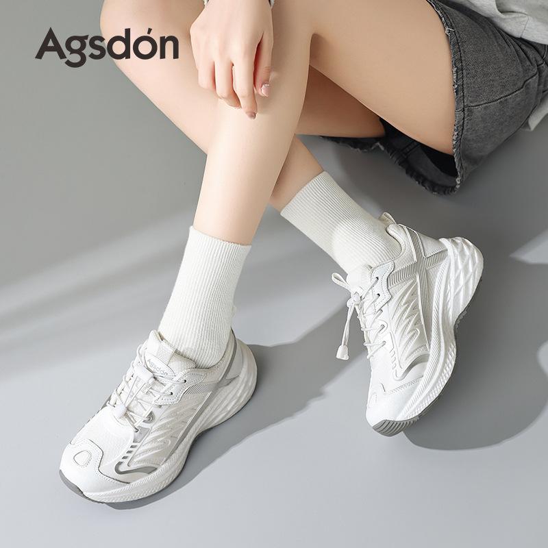 Augustine Platform Dad Shoes Women's 2025 Summer New Mesh Lightweight White Shoes Casual Sports Running Shoes