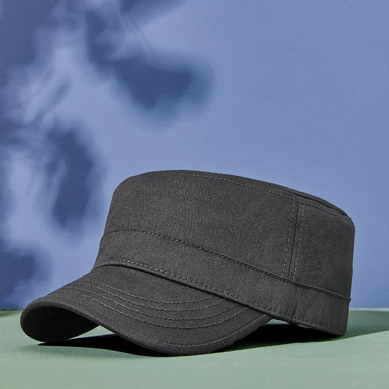 Pure Cotton Flat Top Hat Dad Casual Sun Cap Lady Army Military Hats Men Big Size Baseball Caps 55-60cm 60-65cm