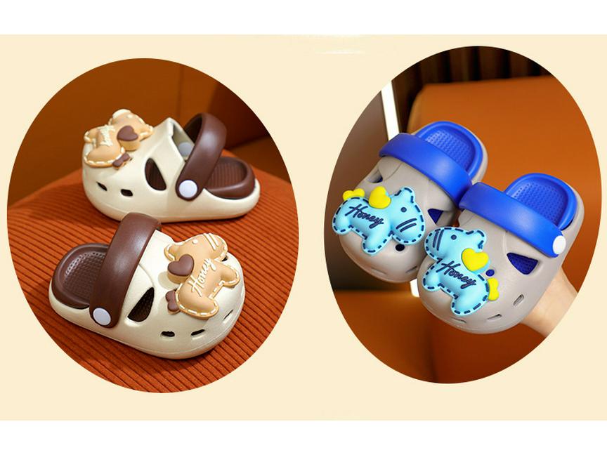 Kinder Crocs-Style EVA Rutschfeste Sommer Cartoon Hausschuhe für Jungen & Mädchen, Indoor & Strand Kleinkinderschuhe.