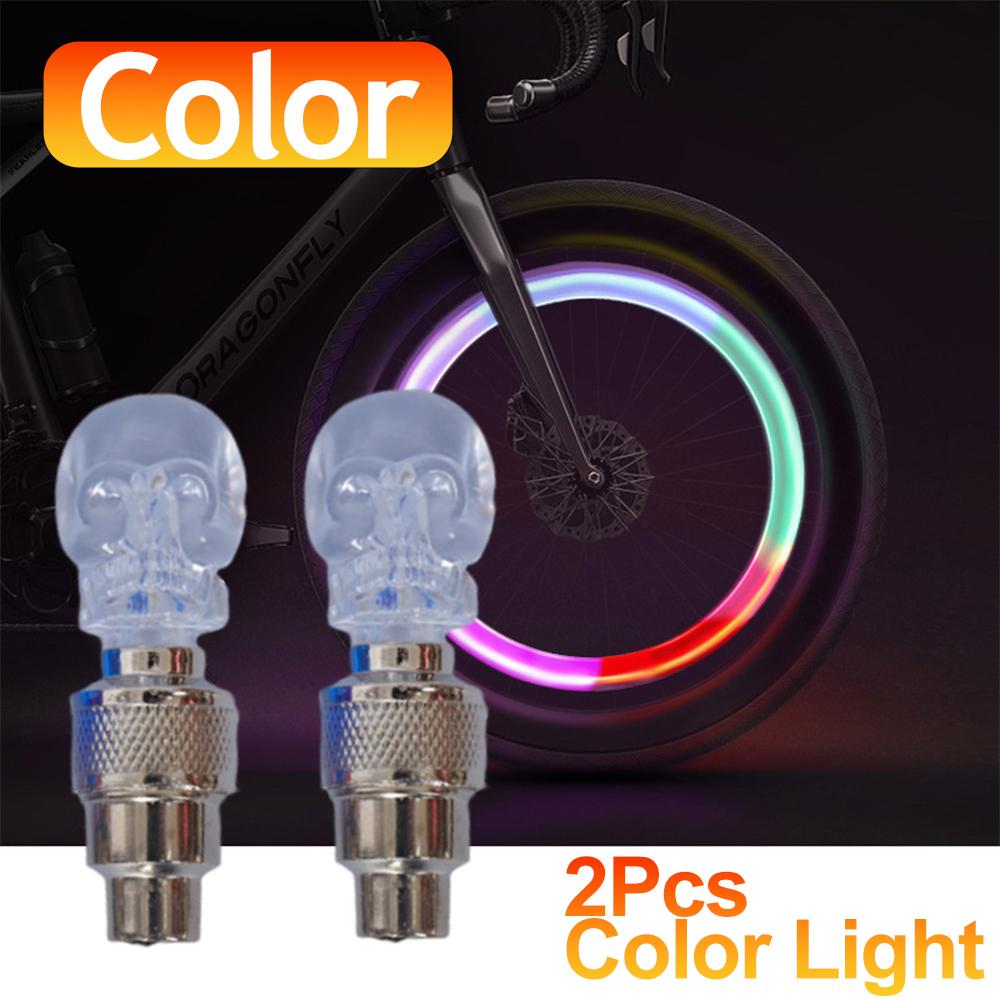 1 Pair Bicycle Lights Motion Sensor LED Lights Road MTB Bike Tire Valve Caps Wheel Spokes Light Bicycle Accessories Neon Flash