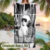 Lady Gaga Beach Towel, Personalized Custom Name Text, Quick Dry Large Absorbent Towel For Beach Pool
