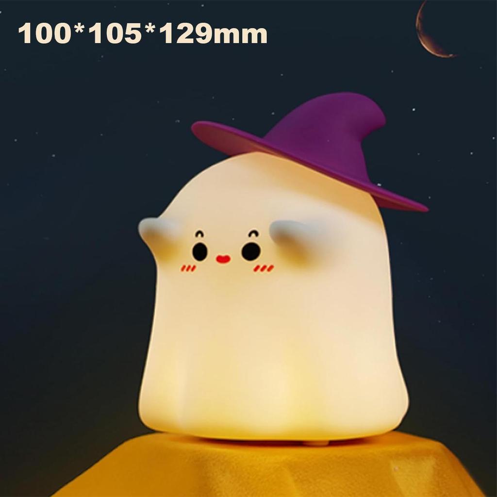 Rechargeable Halloween Led Night Light Portable Nursery Soft Silicone Lamp Usb Squishy Cartoon Pumpkin Gift Kids Children’s Cute