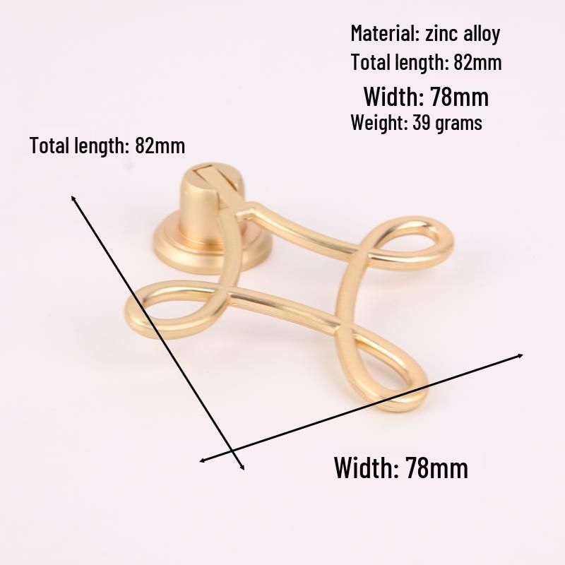 Gold Chinese Style Hidden Ring Handle - Brushed Copper Wardrobe Zinc Alloy