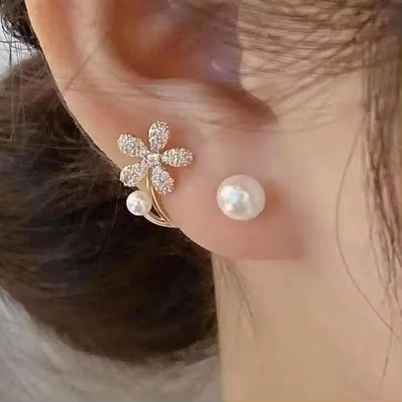925 Silver Needle Korean Fashion Crystal Flower Earrings For Women Jewelry Trending New Luxury Zircon Flowers Stud Earrings