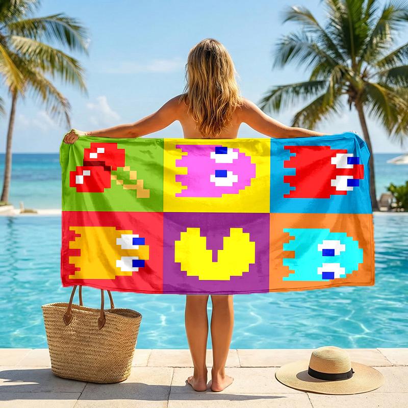 Pixel Game Fashion Beach Towel: Ideal for Summer Adventures Soft, absorbent and quick drying suitable for swimming and bathing