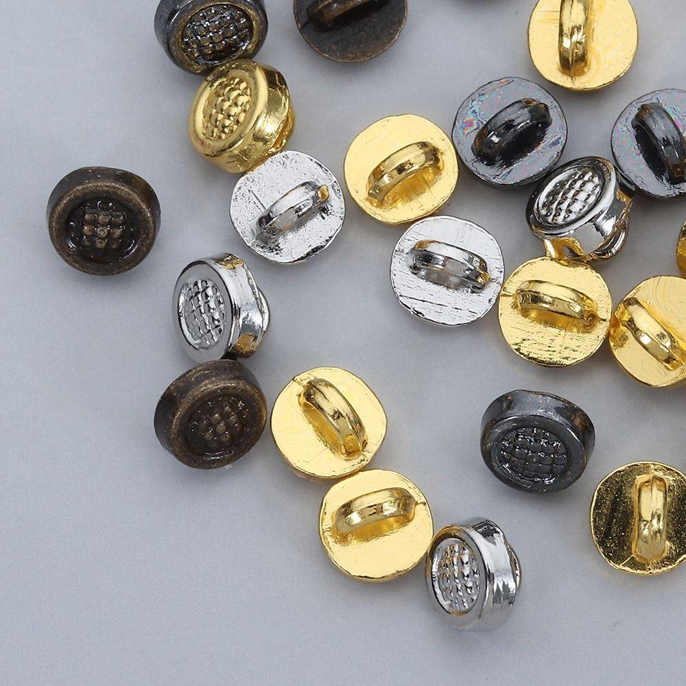 50pcs New 4mm Round Shape Buttons DIY Mini Ultra-small Buckles Metal Shoes Buckles 1/6 Clothing Buckles Accessories