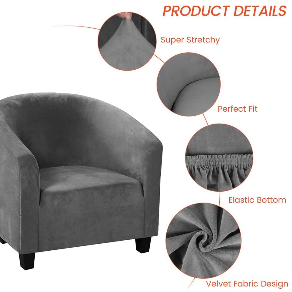 Club Chair Cover Stretch Armchair Slipcover Bar Living Room Tub Protector Cover