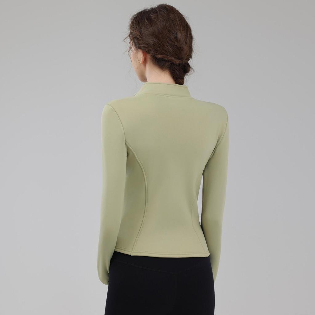 Sametová bunda se stojáčkem a zipem: Zimní sporty a fitness Dlouhý rukáv Slim fit