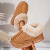 Fashion Women' Warm Fluffy Fur Ankle Boots Faux Suede Thicken Plush Cotton Padded Snow Boots Woman Thick Sole Platform Casual Boots