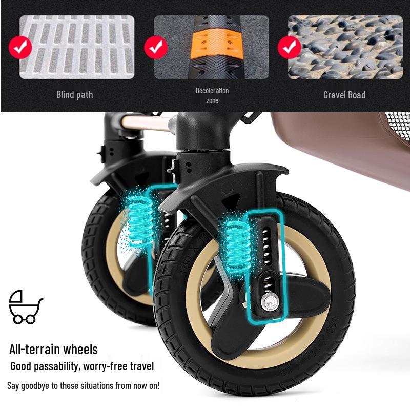 Convertible Newborn Baby Stroller - Versatile, High Landscape, Lightweight, Two-Way, One-Key Folding Design.