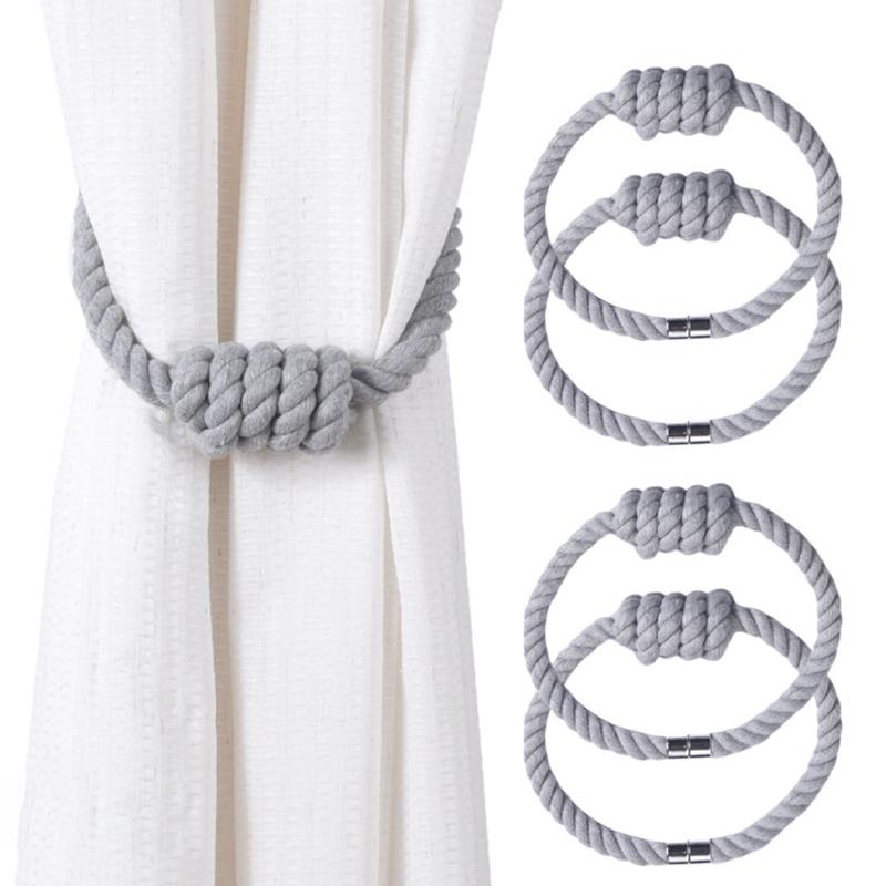 2pcs Decorative Curtain Clasps Holdbacks Strong Magnetic Dustproof Drapery Ties Modern Nordic Designing