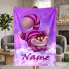 Cheshire Cat Custom Flannel Blankets Soft Warm Cozy Throws for Home Decor Holiday Gifts