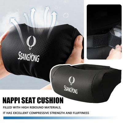 Car Neck Pillow Protector Seat Headrest Soft Neck Cushion Support For SsangYong Actyon Tivoli Rodius M200 Chairman Sport Korando