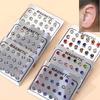 Magnetic Fake Earring Studs No Piercing Round Classic Crystal 4/5/6MM for Business Casual Occasion Wear