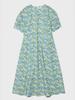 Vincent Navy Floral Short Sleeve Dress_White