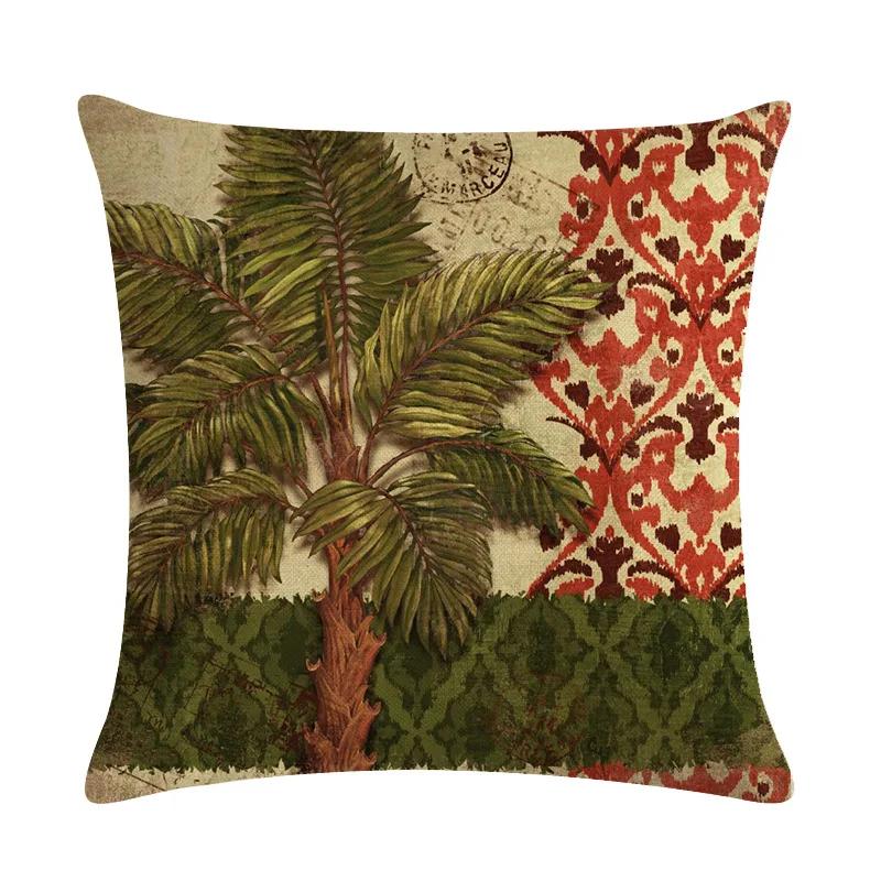 Tropical Rain Forest Banana Tree Coconut Tree Linen Pillowcase Office Sofa Leisure Decoration Cushion Cover