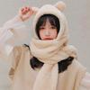 Winter Teddy Bear Hooded Scarf Poggle Hooded Muffler Women
