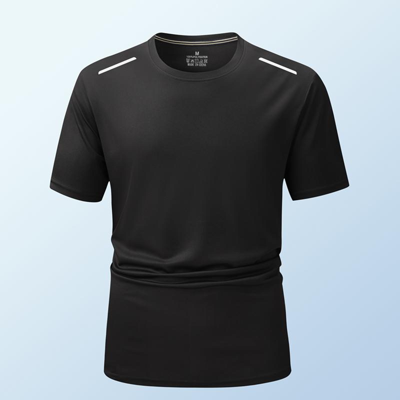 

Sports T-shirt Men s Summer Loose Breathable Casual Ice Silk Short Sleeved Running Fitness Thin Half Sleeved T-shirt XXXXL чёрный