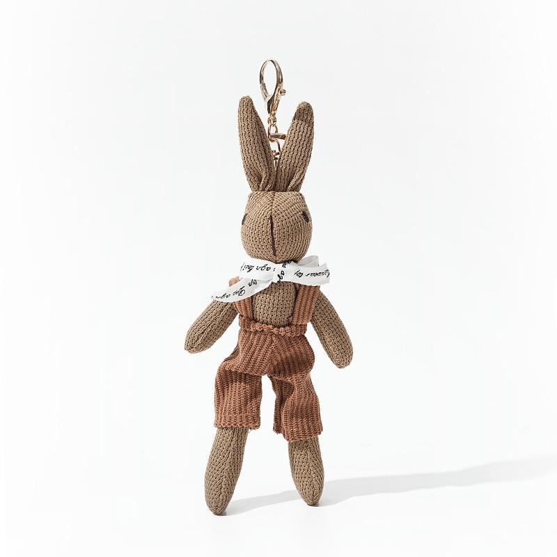 Módní podzimní a zimní módní přívěsek s králíčkem a mašlí Kreativní klíčenka s mašličkou Králíček