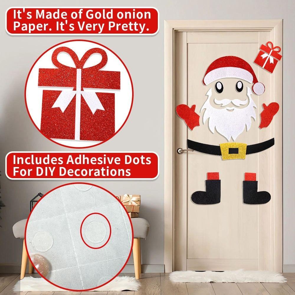 Removable Window Static Stickers Non-woven New Year Stickers New Christmas Door Stickers  Christmas