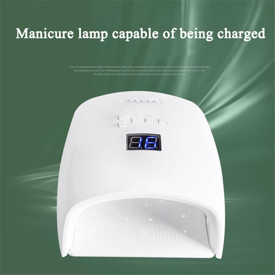 

White 48W Cordless Wireless Rechargeable LED/UV Nail Lamp Gel Polish Light Dryer