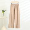 2025 Summer Women's Cotton Silk High Waist Wide Leg Twill Pants: Lightweight, Loose, and Versatile