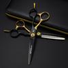 6.0 Inch Black And Gold Single Tail, Hair Scissors, Hair Scissors, Flat Scissors, Bangs Scissors, Thin Scissors