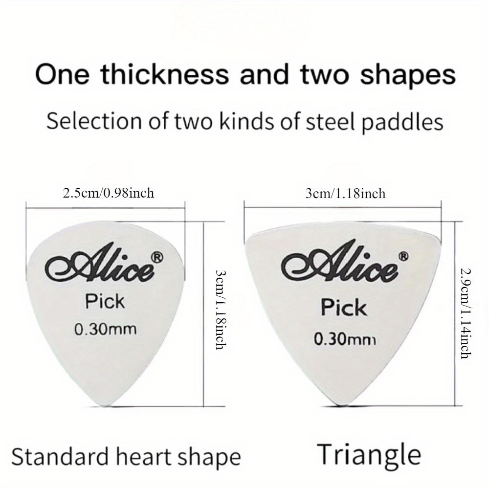 6 Pcs Metal Guitar Pick 0.3mm Thin Durable Silver Color Professional Bass Ukelele Guitar Picks Guitar Amplifier Bass Guita