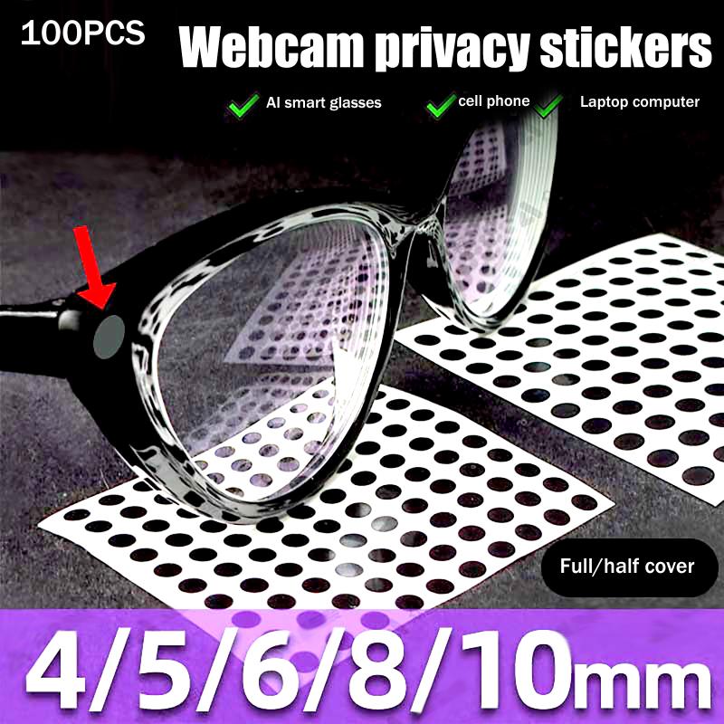 New 100pcs Black Light-Blocking Stickers For VR Glasses AI Intelligent Glasser Record Video Shading Sticker Privacy Stickers
