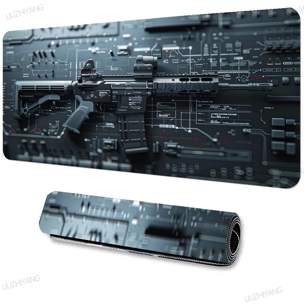 Cool Gun parts assembly Mouse Pad Office Large Desk Mat Computer Laptop Keyboard Pads Gaming Mousepad Non-Slip Cushion 900X400