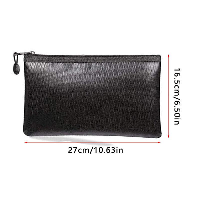 1PC Black Fireproof Faraday Bag for Car Keys File Safety Bag Protection Waterproof Portable File Storage Bag For Money Passport