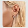 Aifle Daily Contrast Color Double Ring Earrings - S925 Sterling Silver Plated Platinum Jewelry for Women