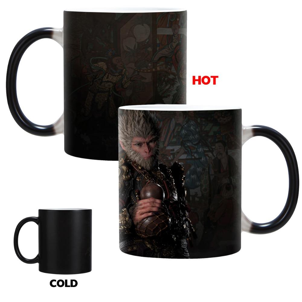 Black Myth Ceramic Coffee Mark Cup Tea Cup Temperature Changing Cup Wukong 301-400ml
