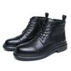 Men's Leather Boots Large Size New Leather Shoes Fashion Men's Trend British Style Martin Boots Foreign Trade Personalized Leather Boots