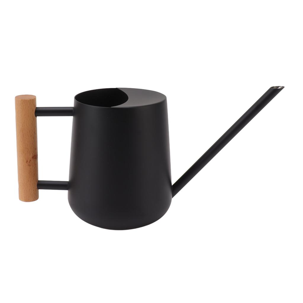Watering Can 900ml Stainless Steel Long Spout Wooden Handle Elegant Flower Watering Pot for Garden