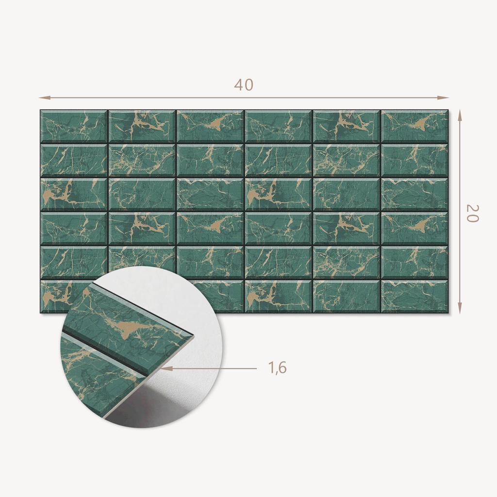 Vinyl Wall Tile Decoration For Office Marble Tile Pattern 10X40X20 Cm
