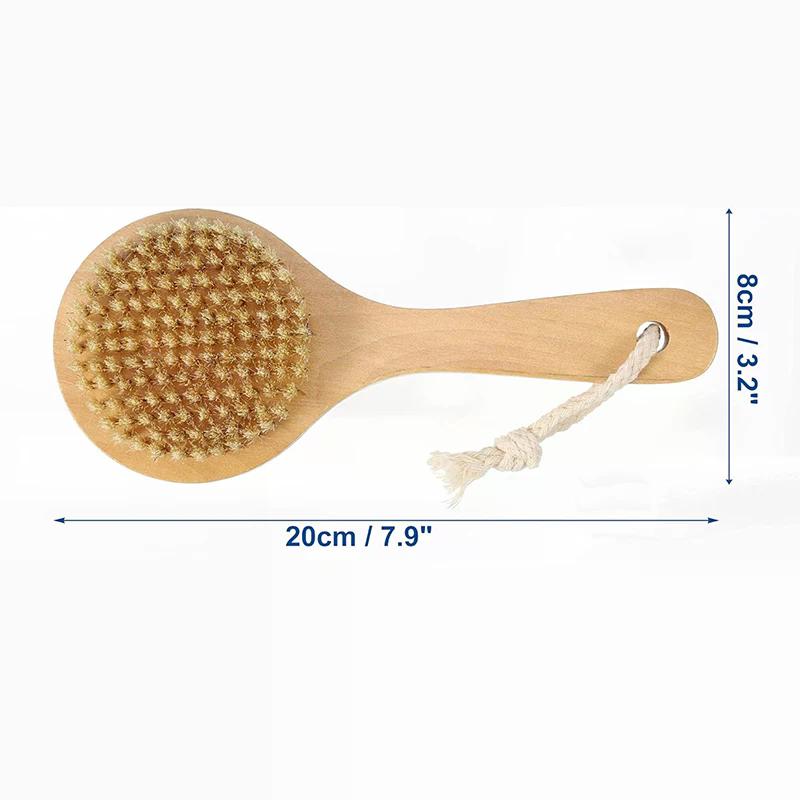 1 Pz Spazzola Esfoliante in Legno per Massaggio Corpo Doccia Setola Naturale Spazzola da Bagno Morbida Bagno Donna Uomo Spazzola per la Cura della Pelle