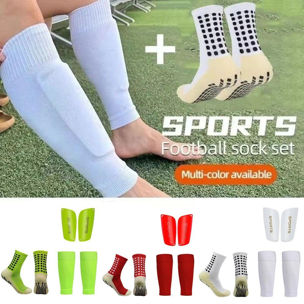 3pcs/set Comfortable Football Shin Pads Lightweight Football Ankle Socks Soccer Shin Guards  Mens