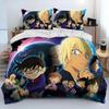 3D Print Anime Detective Conan Cartoon Bedding Set Boys Girls Twin Queen King Size Duvet Cover Pillowcase Bed Boys Adult Bedroom