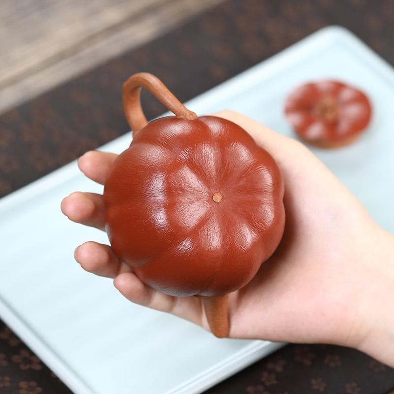 160ml High Grade Yixing Purple Clay Teapot Handmade Bionic Pumpkin Shape Tea Pot Kettle Beauty Tea Infuser Chinese Zisha Tea Set