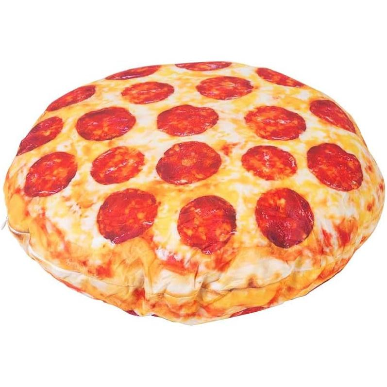 Pizza Shaped Pillow Funny 3D Giant Round Food Plush Stuffed Pillow Novelty Throw Cushion Stuffed Animal Toy 16