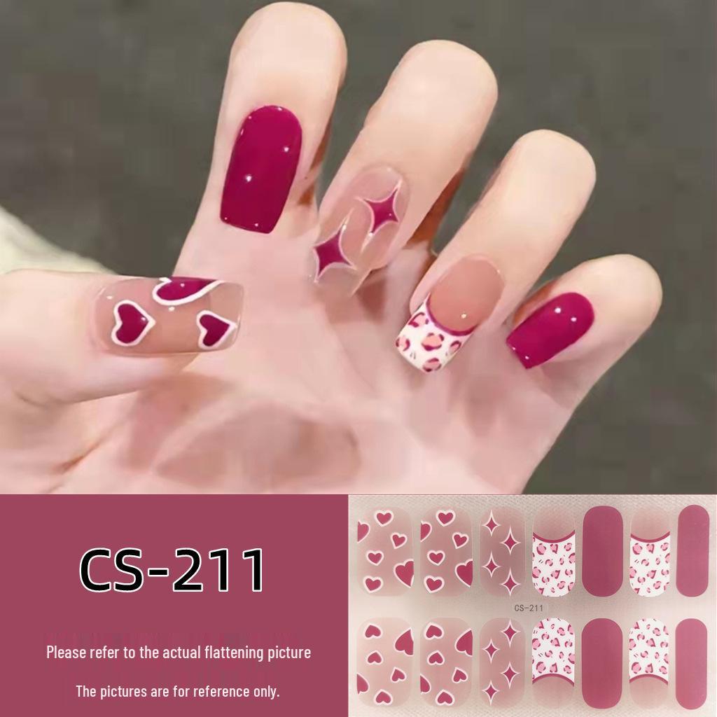 Waterproof Long-Lasting No-Bake 3D Gel Nail Stickers - Removable & Wearable Full-Cover Nail Polish Patches for Women