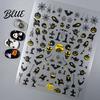 5D Embossed Nail Decals Halloween Art Stickers Skull Pumpkin Ghost Spooky Stickers Decals Waterproof Self Adhesive Manicure Decoration Decorative