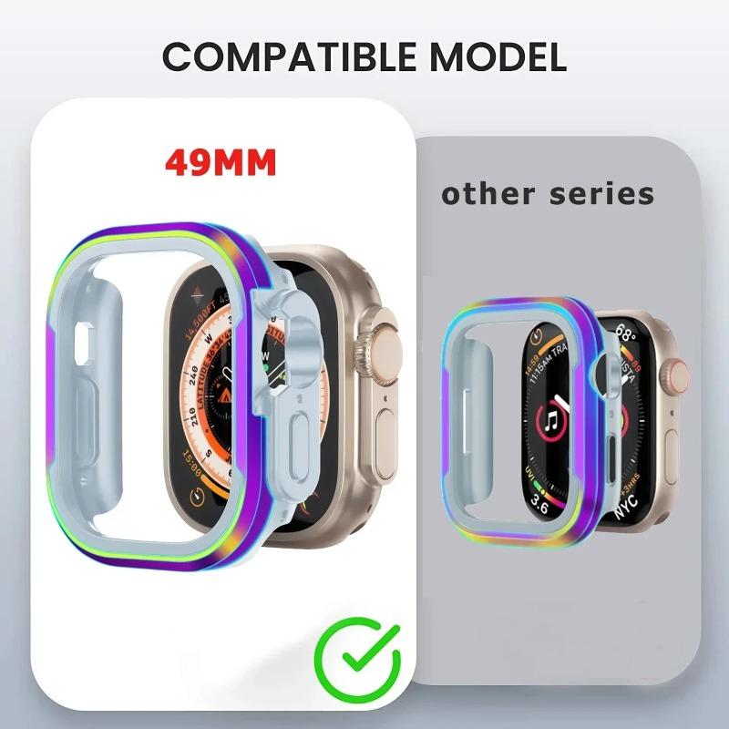 Boett i aluminiumlegering för Apple Watch Ultra 3/2 49mm serie 11 10 9 8 7 6 se TPU Stötfångare+Metallram för iWatch 46/42/45/44/41/40mm