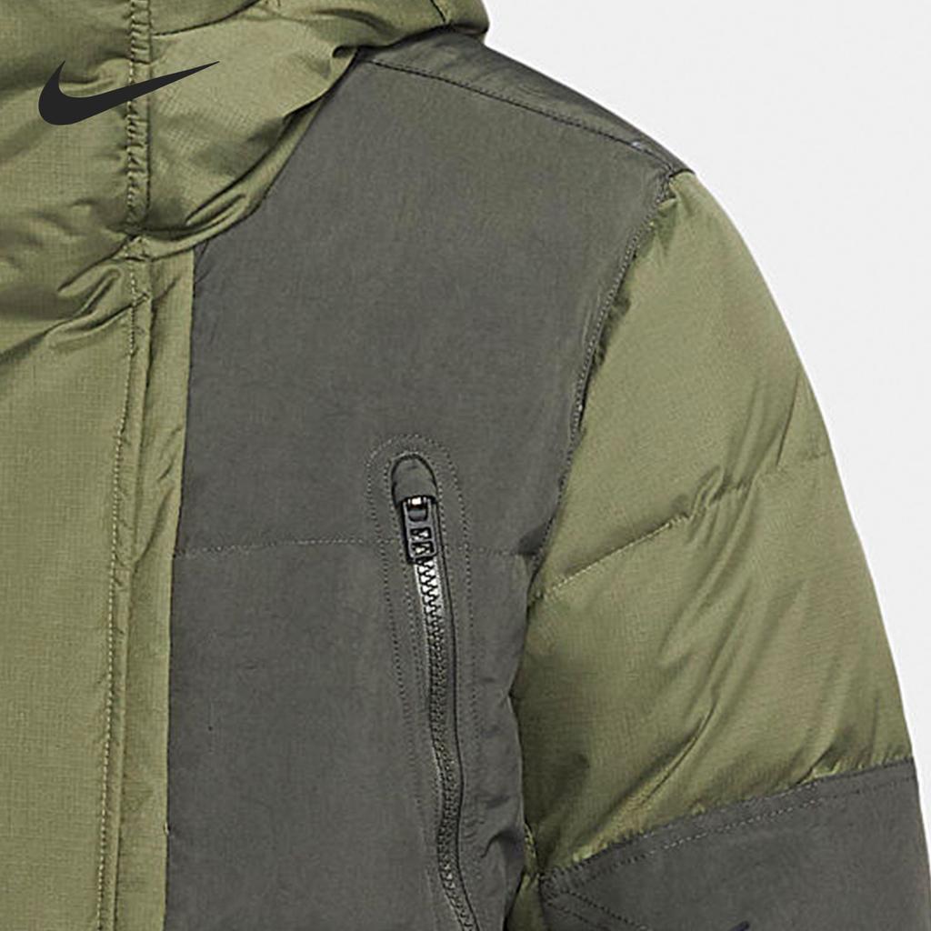 Nike Removable Hood Comfortable Warm Durable Down Jacket Men Jacket Dark-Green CU4393-222