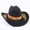 Popular European and American Classic Suede Western Cowboy Hat Men's and Women's Big Brim Embroidered Outdoor Sun Hat