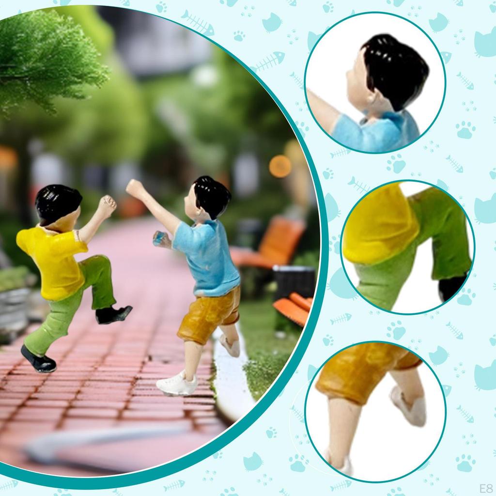 1/64 People Figure Mini Architectural Figurine Resin Role Play Tiny Model for Train Station