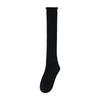 1Pair New Cotton Knee-high Socks Ruffled Edge Japanese Style Calf Socks Solid Color Sweat-absorbent Boot Socks Fall Winter