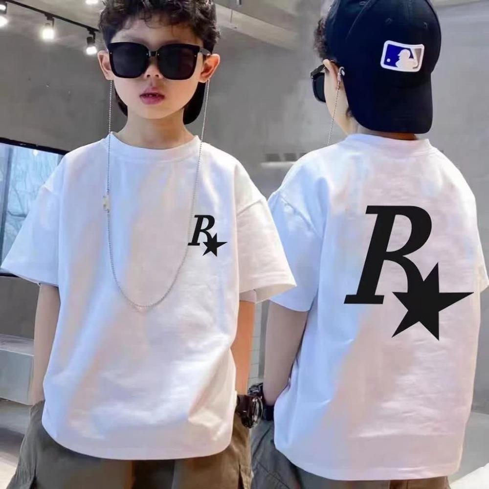 Boys' shirts, children's tops, boys' short sleeved t-shirts